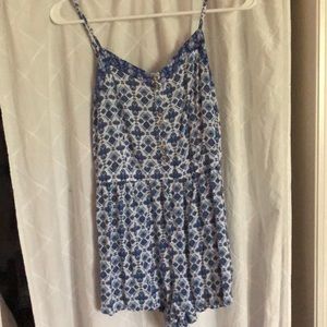 American Eagle blue floral print romper